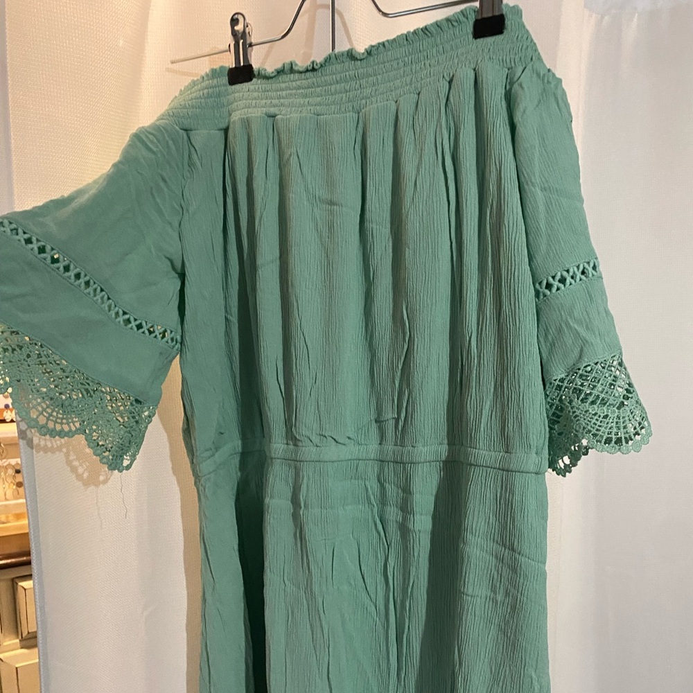 Mint Green Off the Shoulder Dress